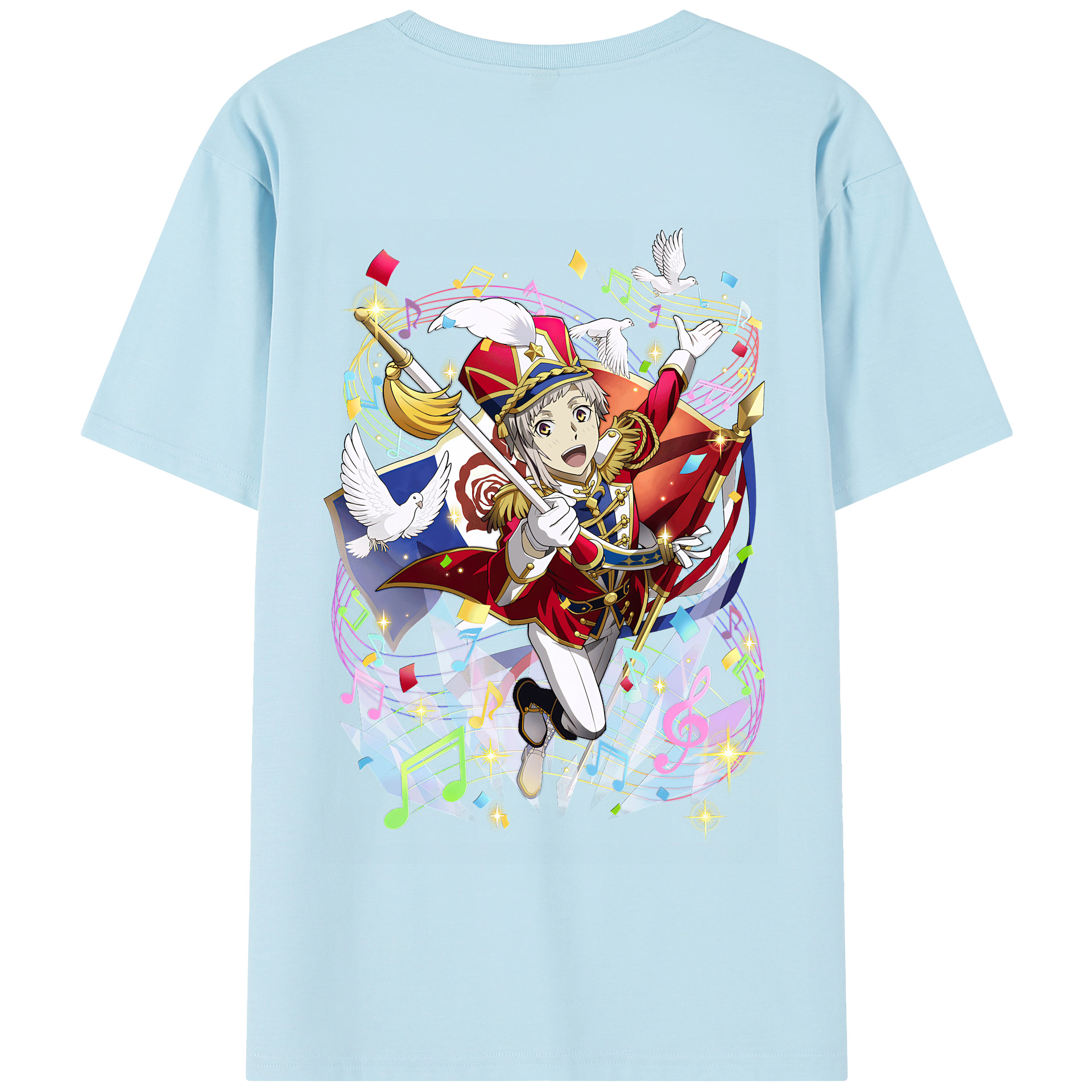 （画像用） 文豪ストレイドッグス Bungo Stray Dogs 綿100％半袖Tシャツ（背面プリント）